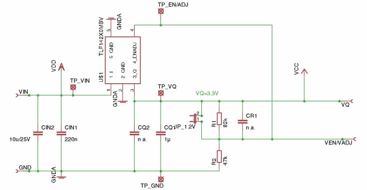 Schaltplan - Infineon Technologies TLS202A1 Demonstrationsboard