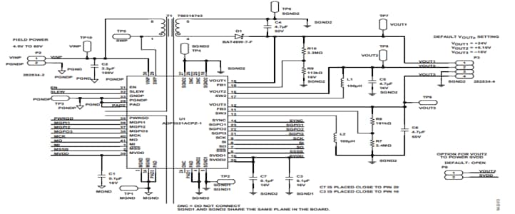 Schaltplan - Analog Devices Inc. ADP1031CP-EVALZ Evaluierungsboards