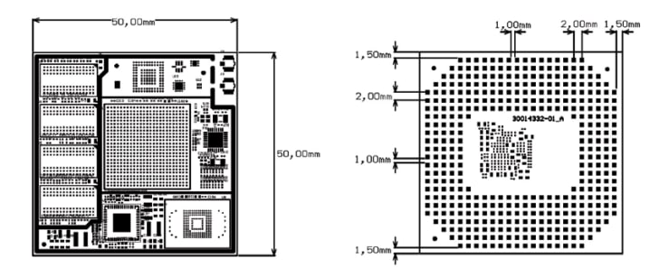 Technische Zeichnung - Digi ConnectCore® 6 System-on-Module