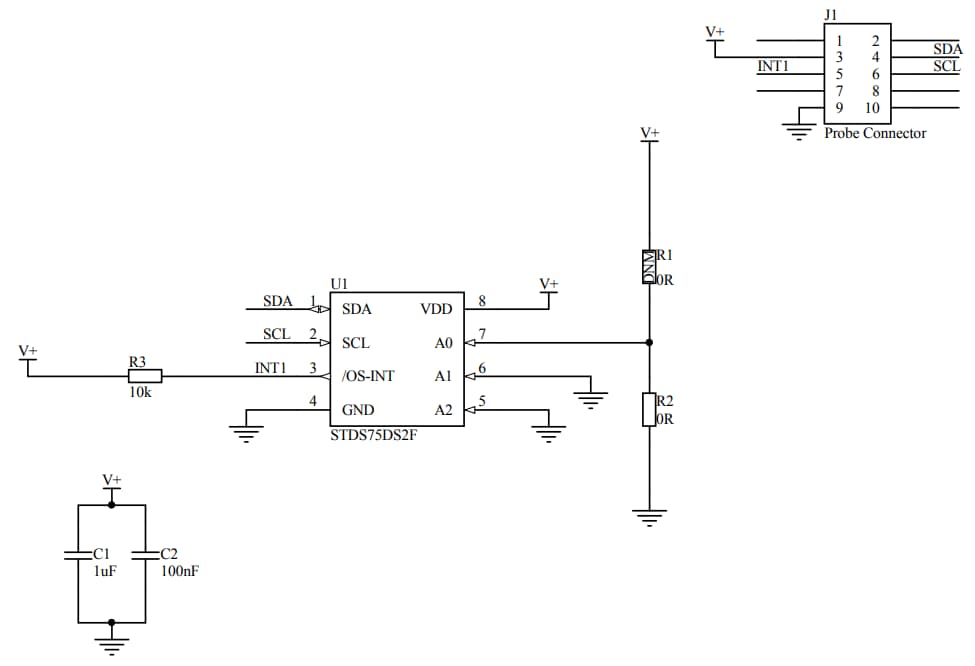 Schaltplan - STMicroelectronics STEVAL-MKI204V1K Temperatursonden-Kit