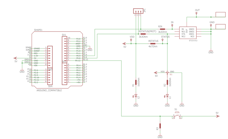 Schaltplan - Infineon Technologies BTS3050EJ Demonstrationsboard