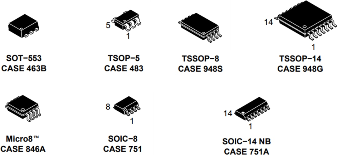 Technische Zeichnung - onsemi NCx2007x Operationsverstärker