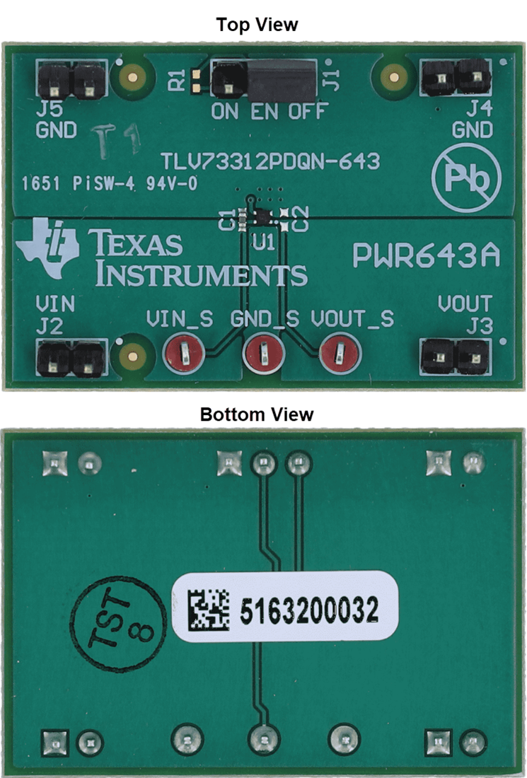 Technische Zeichnung - Texas Instruments TLV73312PEVM-643 Evaluierungsmodul (EVM)