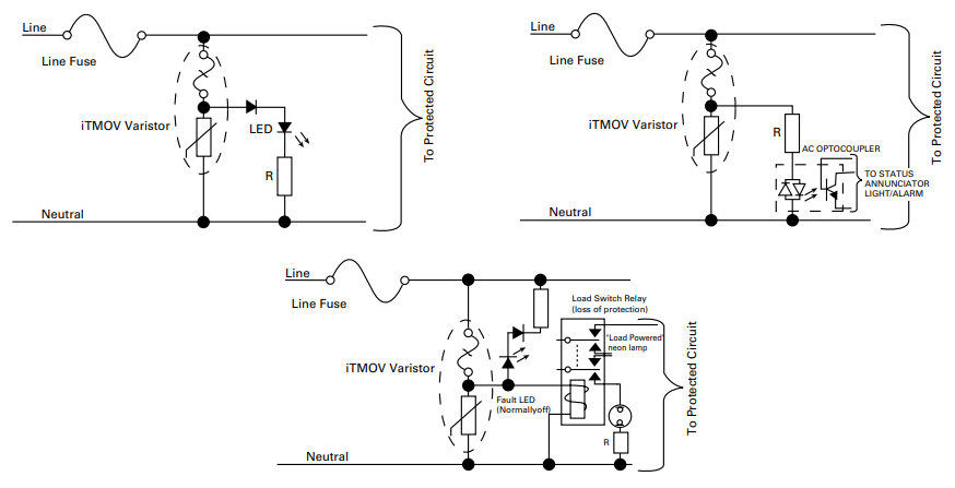 Applikations-Schaltungsdiagramm - Littelfuse TMOV Thermisch geschützte Varistoren