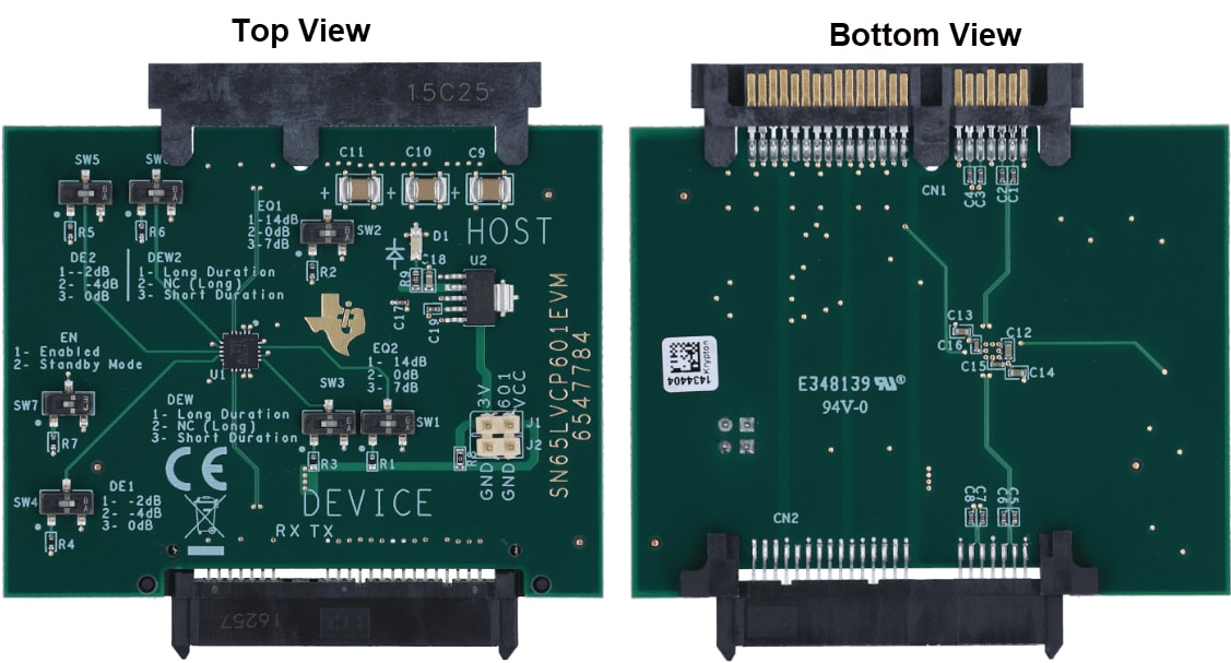Technische Zeichnung - Texas Instruments SN75LVCP601EVM Evaluierungsmodul