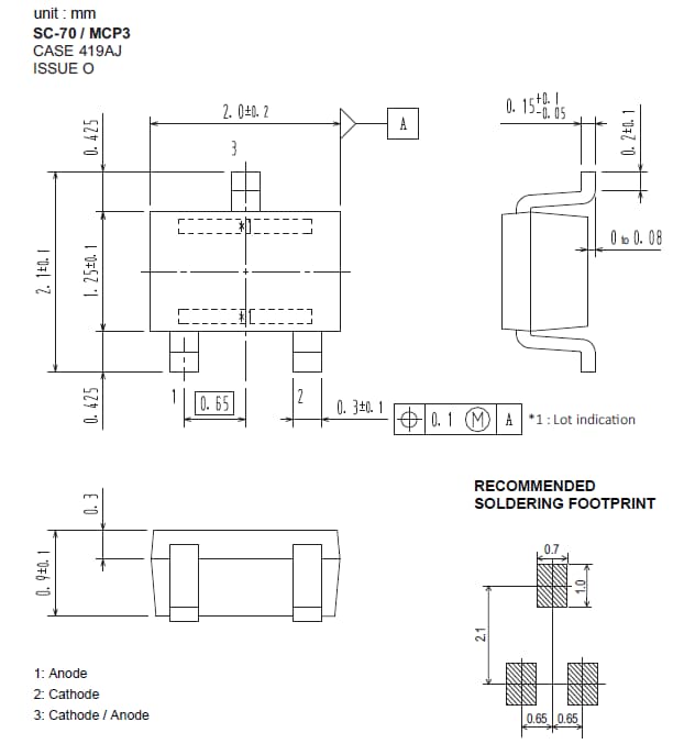 Technische Zeichnung - onsemi NSVP264SDSF3T1G PIN-Diode
