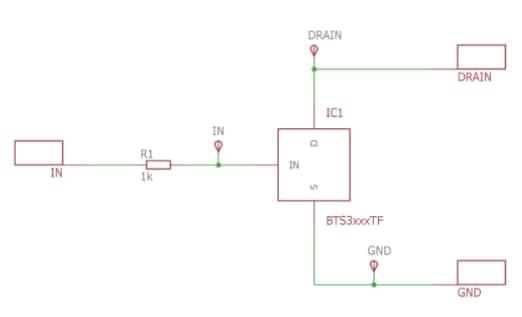Schaltplan - Infineon Technologies BTS3050TF Demonstrationsboard