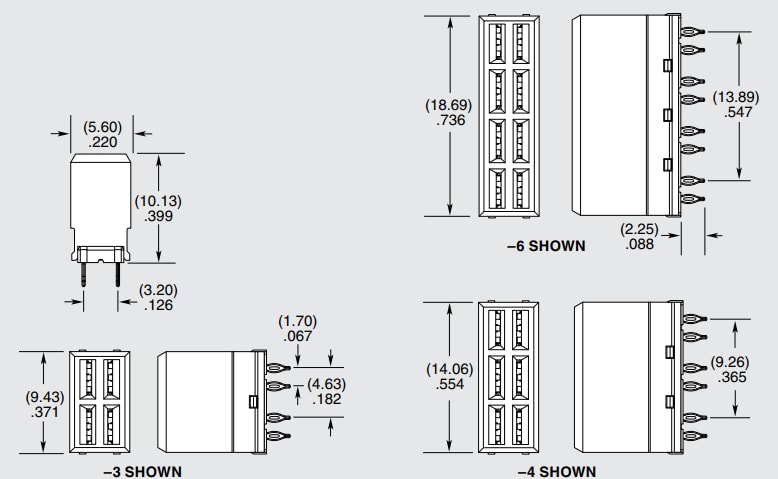 Technische Zeichnung - Samtec XCede® HD HPTS 3,20-mm-Leistungsmodule