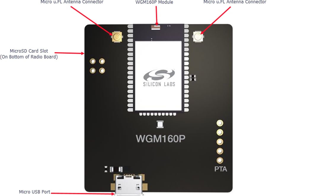 Silicon Labs WGM160P Wi-Fi®-Modul-Funkboard (SLWRB4321A)