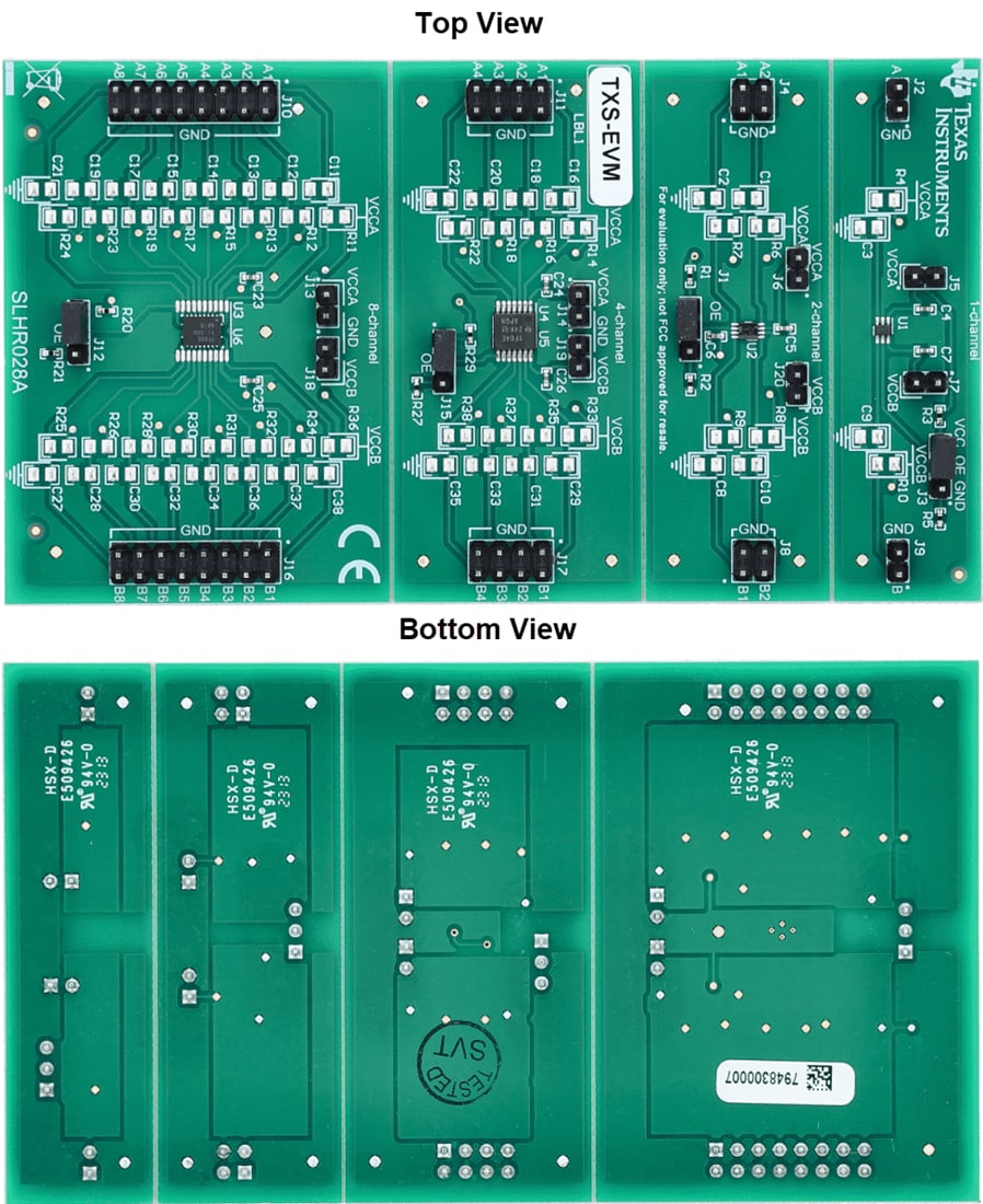 Technische Zeichnung - Texas Instruments TXS-EVM Umsetzer-Evaluierungsmodul (EVM)