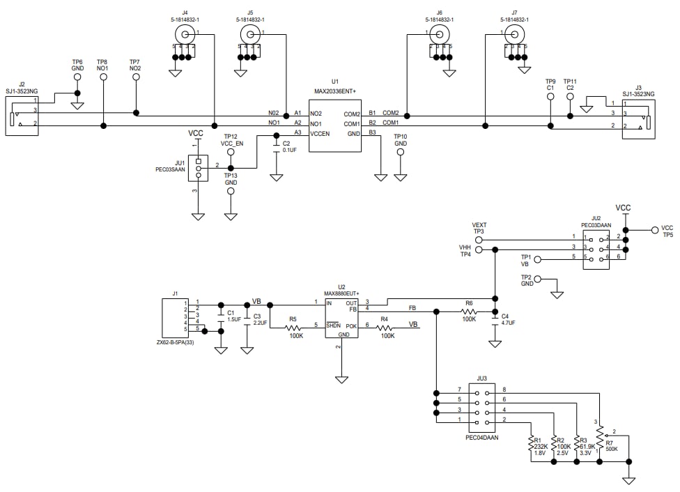 Schaltplan - Analog Devices / Maxim Integrated MAX20336EVKIT Evaluierungskit