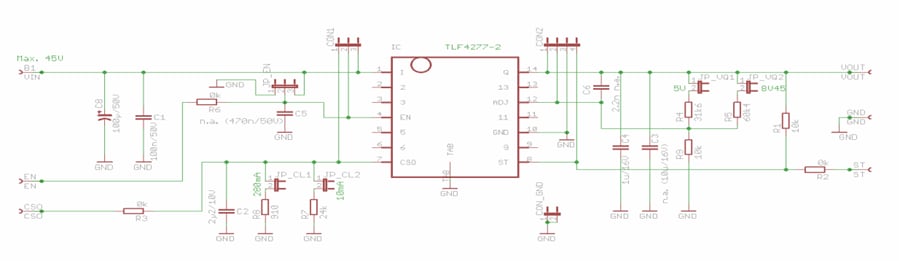 Schaltplan - Infineon Technologies TLF4277-2EL Demonstrationsboard