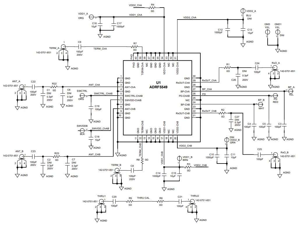 Schaltplan - Analog Devices Inc. ADRF5549-EVZF Evaluierungsboard