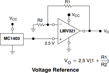 Applikations-Schaltungsdiagramm - onsemi LMV321, NCV321, LMV358 und LMV324 CMOS-Operationsverstärker