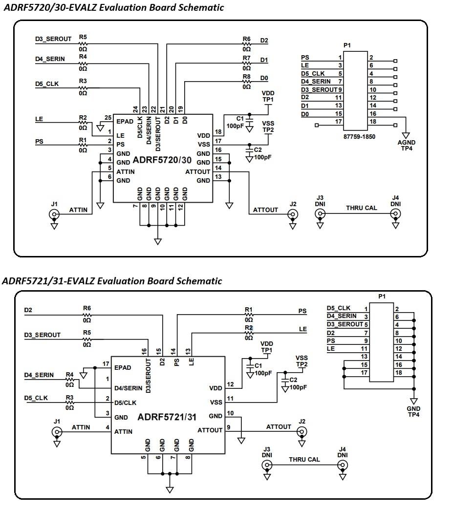 Schaltplan - Analog Devices Inc. ADRF57xx Evaluierungsboards