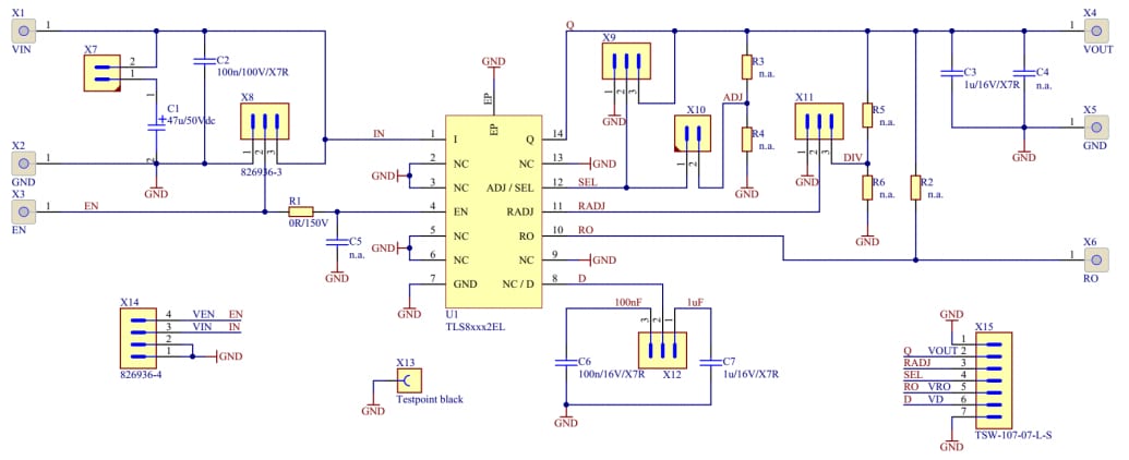 Schaltplan - Infineon Technologies TLS835B2ELVSE Demonstrationsboard
