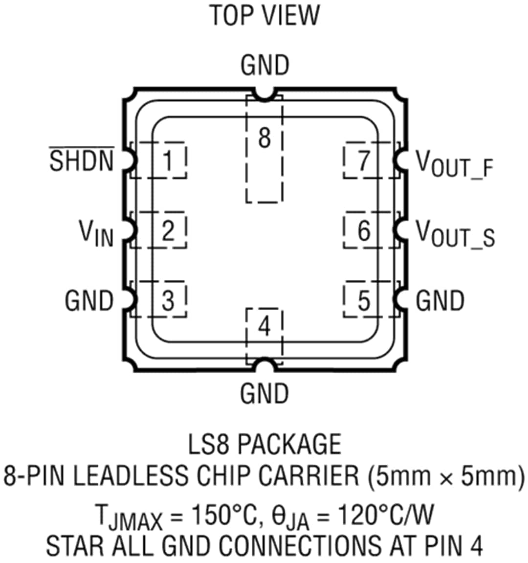 Technische Zeichnung - Analog Devices Inc. LTC6655 Präzisions-Bandlücken-Spannungsreferenzen