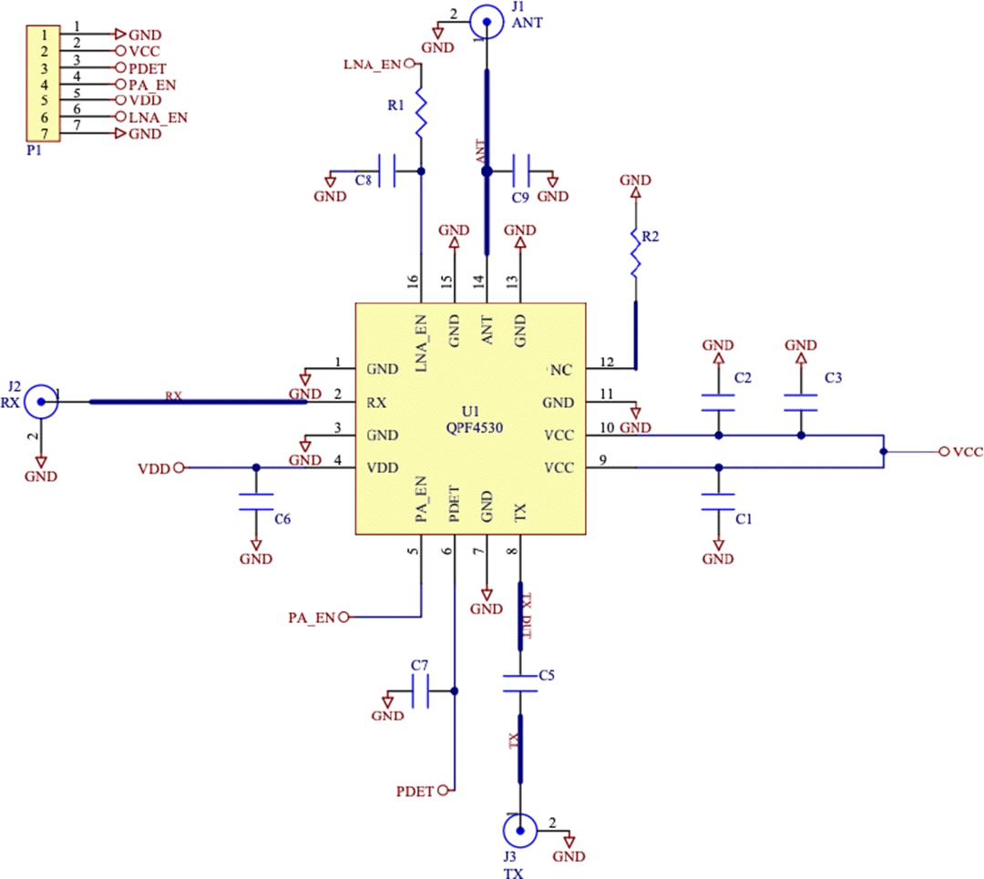 Schaltplan - Qorvo QPF4530PCK-01 Evaluierungsboard