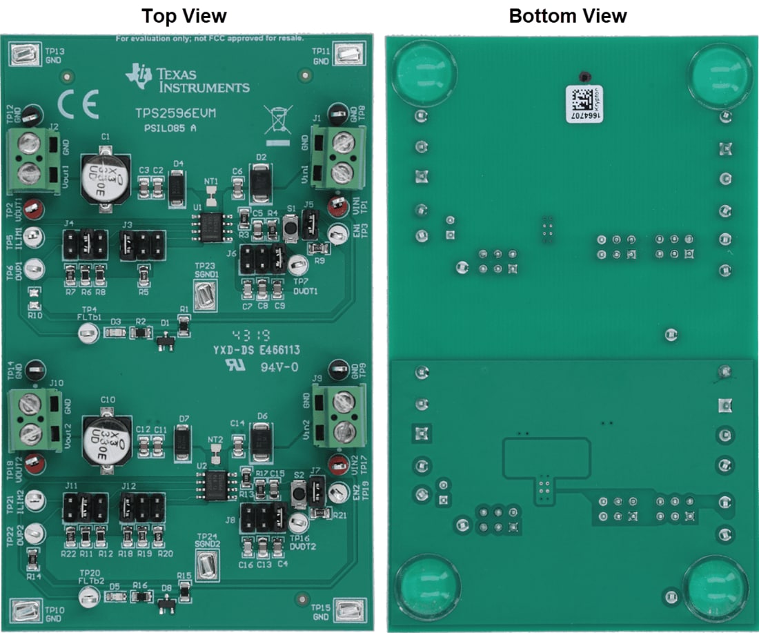 Technische Zeichnung - Texas Instruments TPS2596EVM Evaluierungsmodul (EVM)
