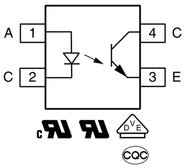 Schaltplan - Vishay Automotive-Transistorausgangs-Optokoppler