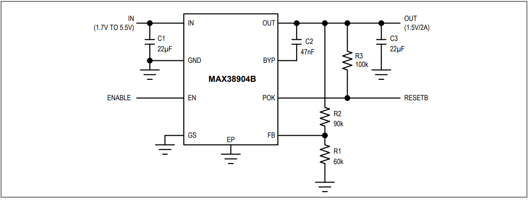 Analog Devices / Maxim Integrated MAX38904A/B/C/D Linearregler