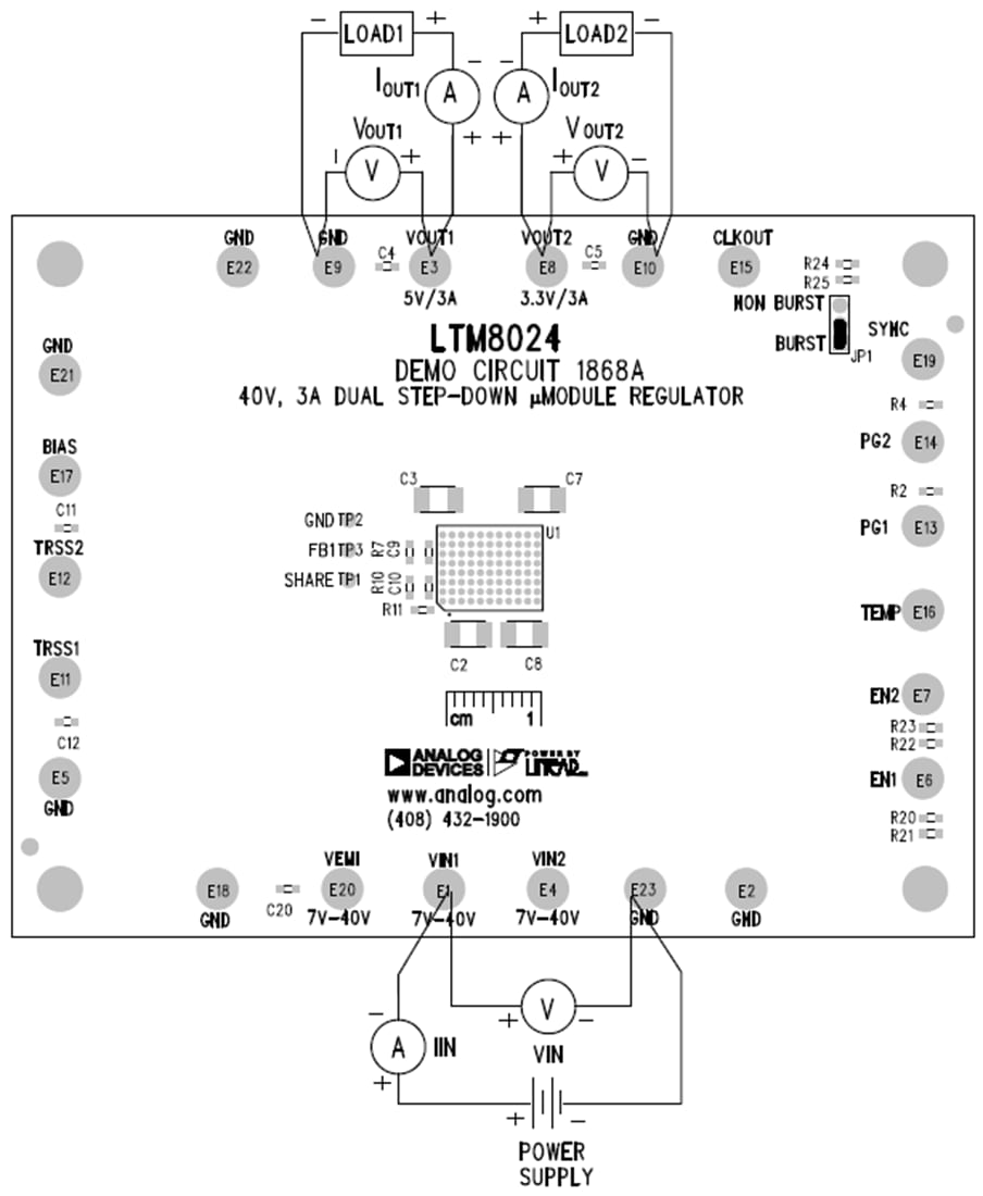 Tabelle - Analog Devices Inc. LTM8024 Demonstrationsboard (DC1868A)
