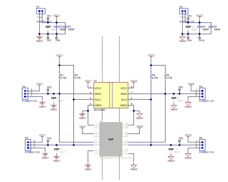 Schaltplan - Texas Instruments ISO1640EVM Evaluierungsmodul