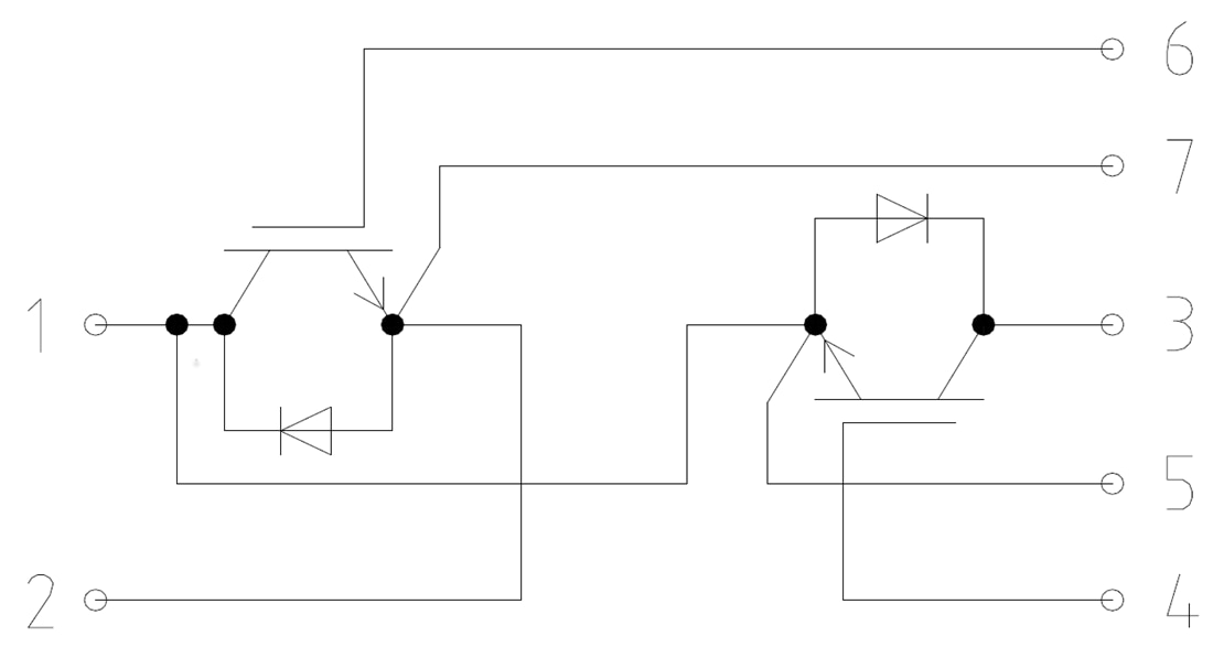 Applikations-Schaltungsdiagramm - Infineon Technologies FF600R12KE4P Dual-IGBT-Modul mit 1.200 V, 600 A
