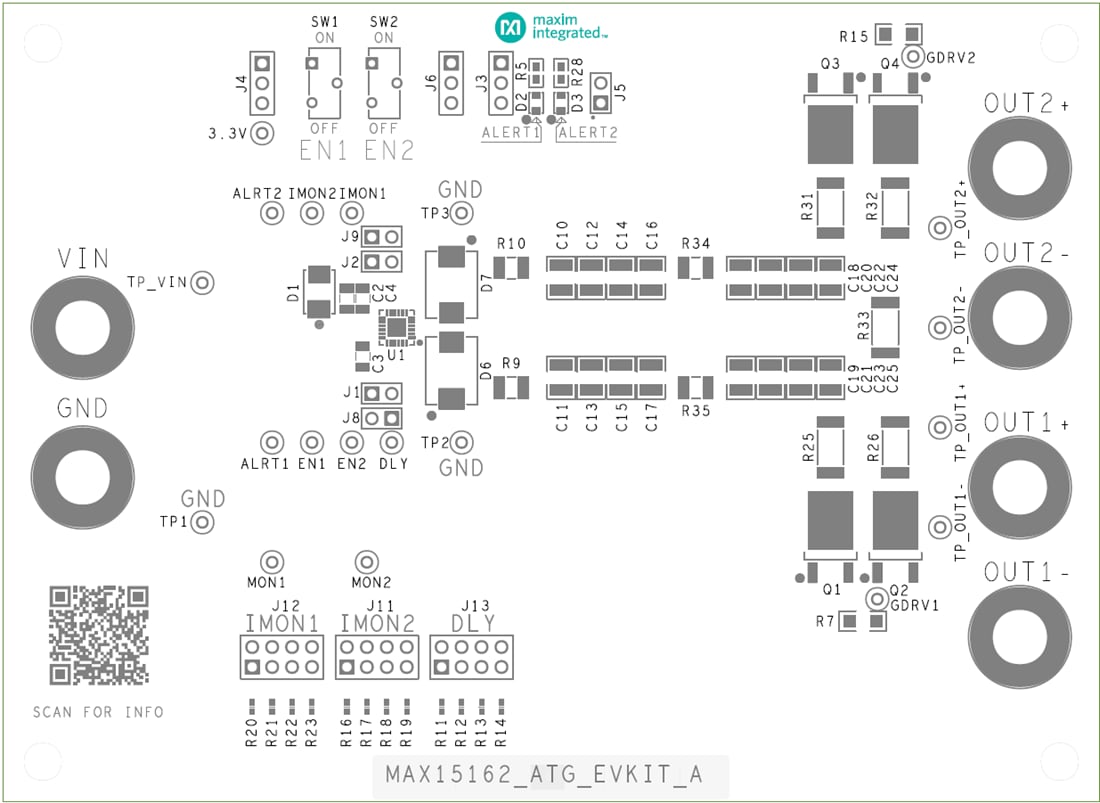 Tabelle - Analog Devices Inc. MAX15162TAEVKIT/MAX15162TLEVKIT Evaluierungskit
