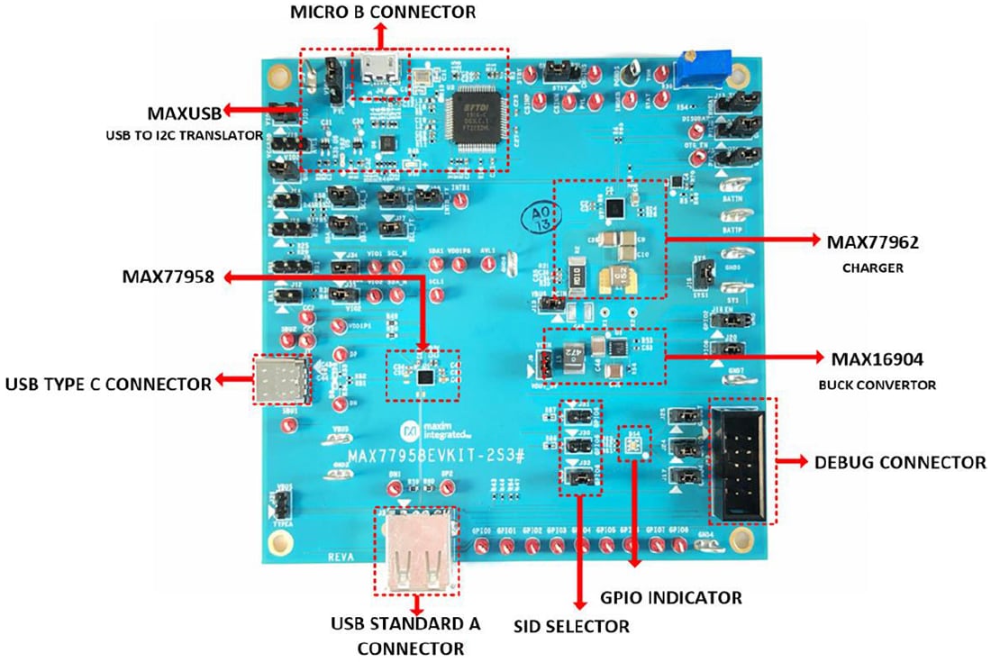 Tabelle - Analog Devices Inc. MAX77958EVKIT-2S3 Controller-Evaluierungskit