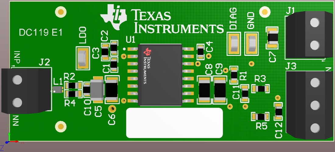 Technische Zeichnung - Texas Instruments AMC3306EVM/AMC3336EVM Verstärker-Evaluierungsmodule