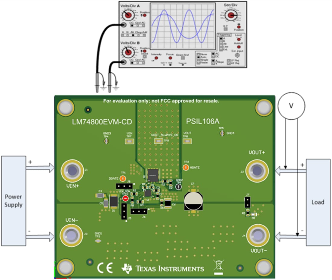 Technische Zeichnung - Texas Instruments LM74800EVM-CD Evaluierungsmodul (EVM)