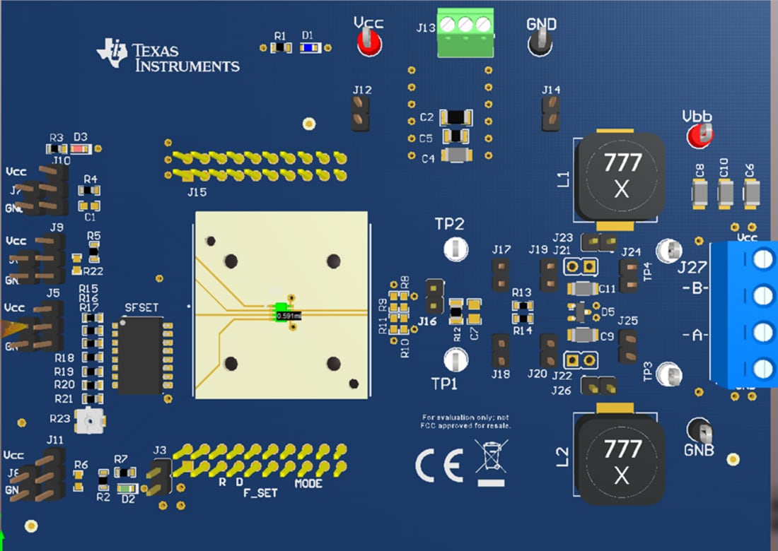 Technische Zeichnung - Texas Instruments THVD8000EVM Transceiver-Evaluierungsmodul (EVM)