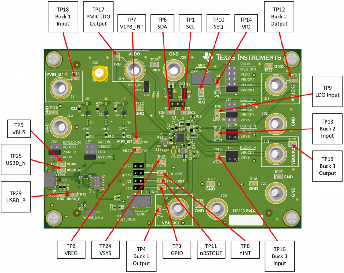 Tabelle - Texas Instruments TPS650330Q1EVM PMIC-Evaluierungsmodul (EVM)