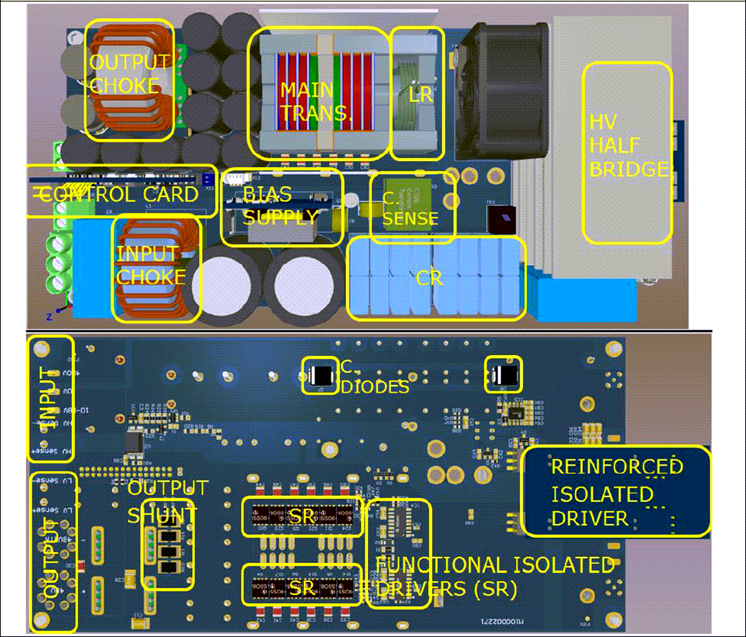Technische Zeichnung - Infineon Technologies 3.300 W LLC-DC/DC-Wandler-Evaluierungsboard