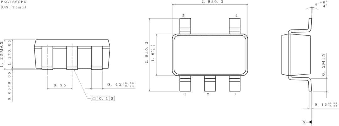 Technische Zeichnung - ROHM Semiconductor BD52 und BD53 Automotive-Spannungsdetektor-ICs