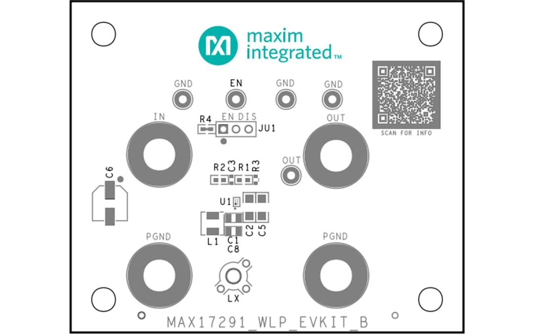 Technische Zeichnung - Analog Devices Inc. MAX17291EVK-WLP Evaluierungskit