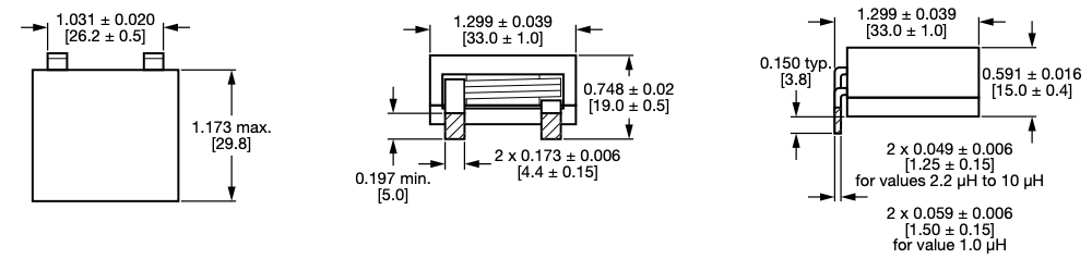 Vishay / Dale IHDF-1300AE-1A Flachdrahtgewickelte Hochstrom-Induktivitäten 