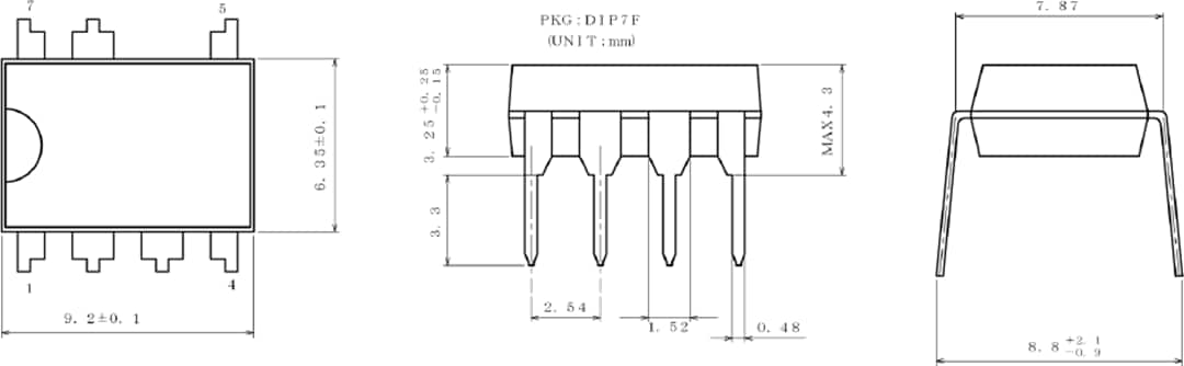 Technische Zeichnung - ROHM Semiconductor BM2P PWM-DC/DC-Wandler