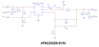 Schaltplan - Diodes Incorporated AP62200x Evaluierungsboards