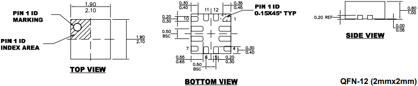 Mechanical Drawing - Monolithic Power Systems (MPS) MP6550x H-Bridge Motor Drivers