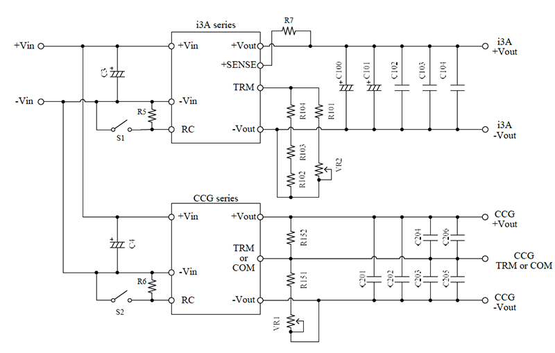 Schaltplan - TDK-Lambda CCG DC/DC-Wandler-Evaluierungsboard