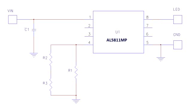 Schaltplan - Diodes Incorporated AL5811EV1 Evaluierungsboard