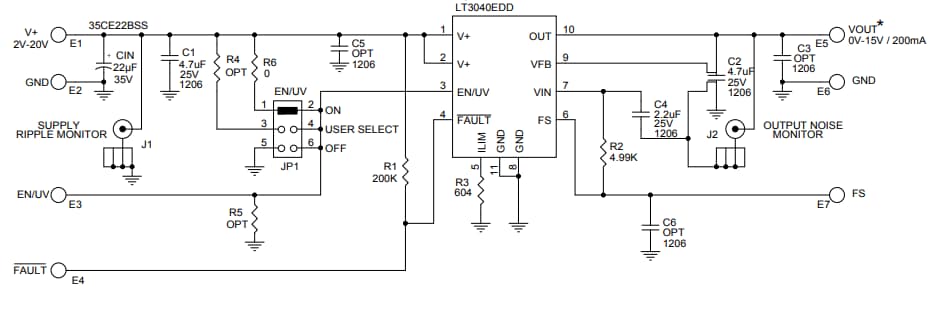 Schaltplan - Analog Devices Inc. LT3040 DC2783A-Demonstrationsboard