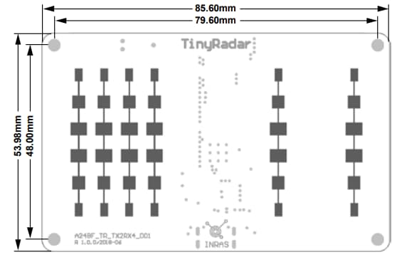 Technische Zeichnung - Analog Devices Inc. EV-TINYRAD24G Radar-Evaluierungsmodul