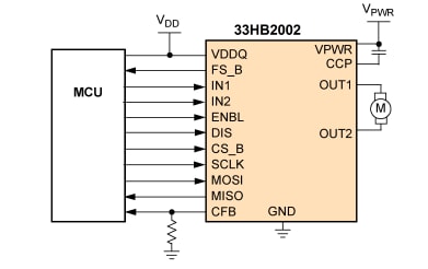 Applikations-Schaltungsdiagramm - NXP Semiconductors MC33HB2002 ICs und Treiber