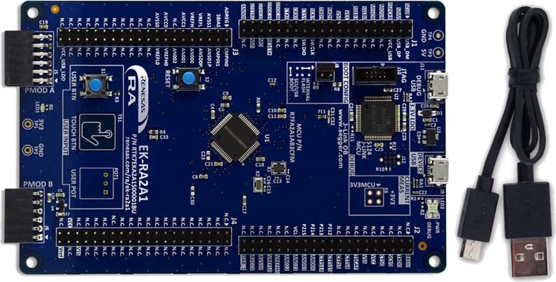 Renesas Electronics EK-RA2A1 Evaluierungskit für die RA2A1 MCU-Gruppe