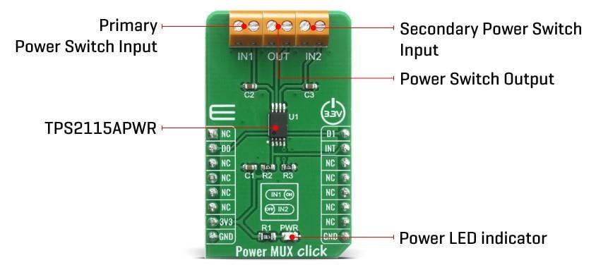 Block Diagram - Mikroe Power MUX Click