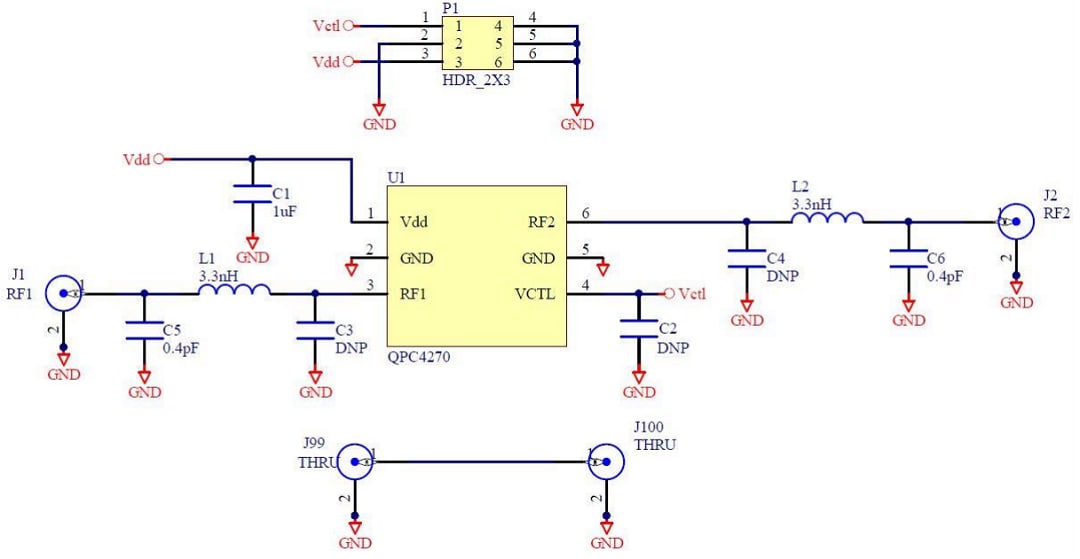 Schaltplan - Qorvo QPC4270PCK Evaluierungsboard