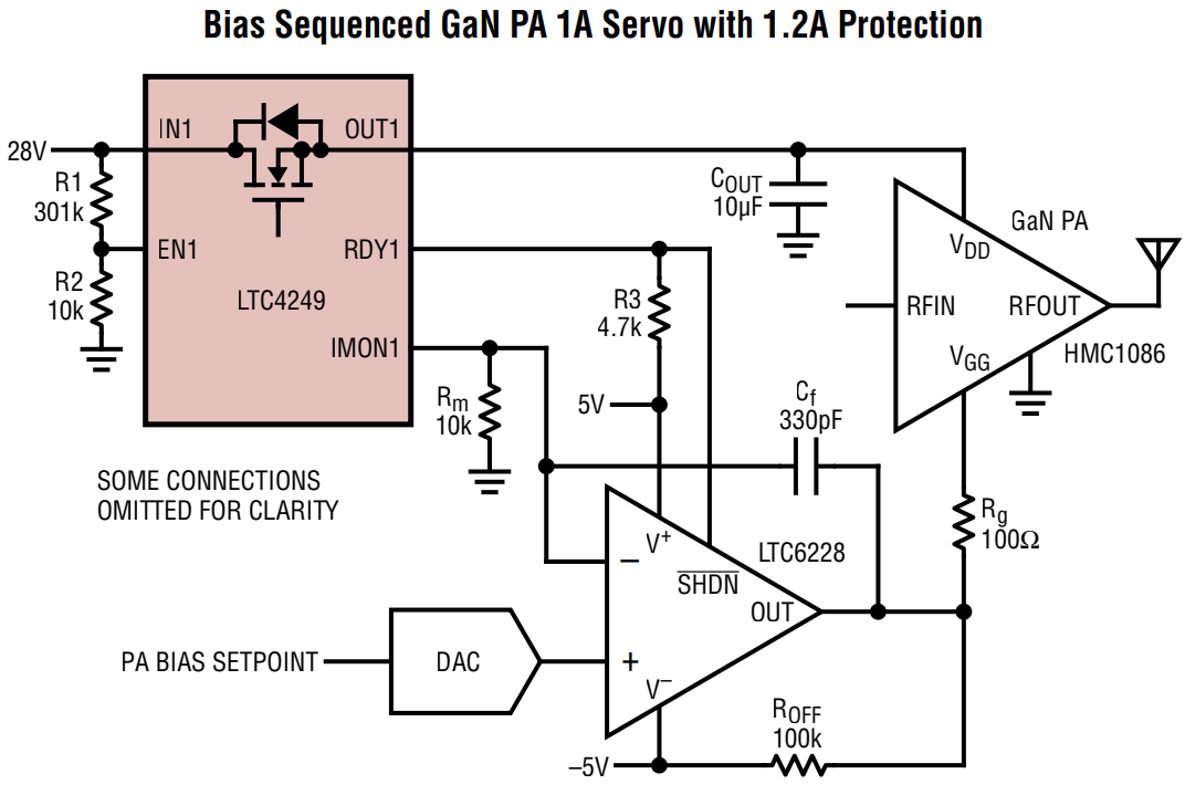 Applikations-Schaltungsdiagramm - Analog Devices Inc. LTC4249 Dualer elektronischer Leistungsschalter (ECB)